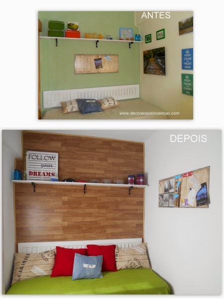 Como colocar piso laminado na parede DIY Decora??o e Inven??o Quarto Com Piso Laminado Na Parede ~ Como colocar piso laminado na parede DIY Decora??o e Inven??o