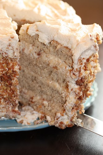 Banana Cake With Praline Filling And White Chocolate Banana Cake With Praline Filling And White Chocolate