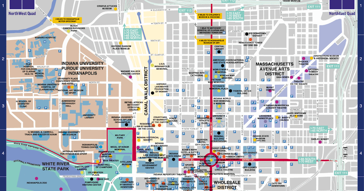 Map Of Downtown Indianapolis Maps Of Dallas: Map Of Indianapolis