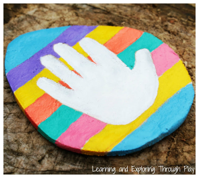 Salt dough Easter egg handprint craft idea for kids