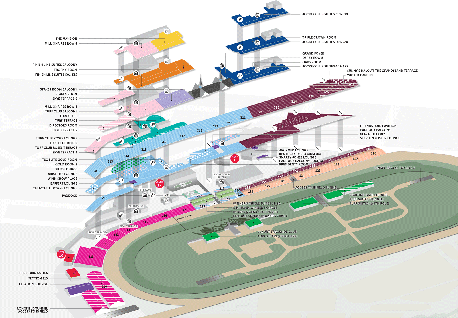 Churchill Downs Seating Map