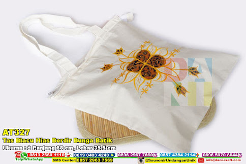 Tas Blacu Hias Bordir Bunga Batik