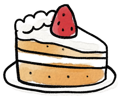 苺のショートケーキのイラスト（お菓子）