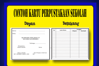 Contoh Kartu Perpustakaan Sekolah Siap Cetak