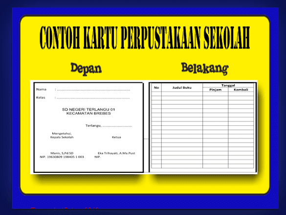 Contoh Kartu Perpustakaan Sekolah Siap Cetak