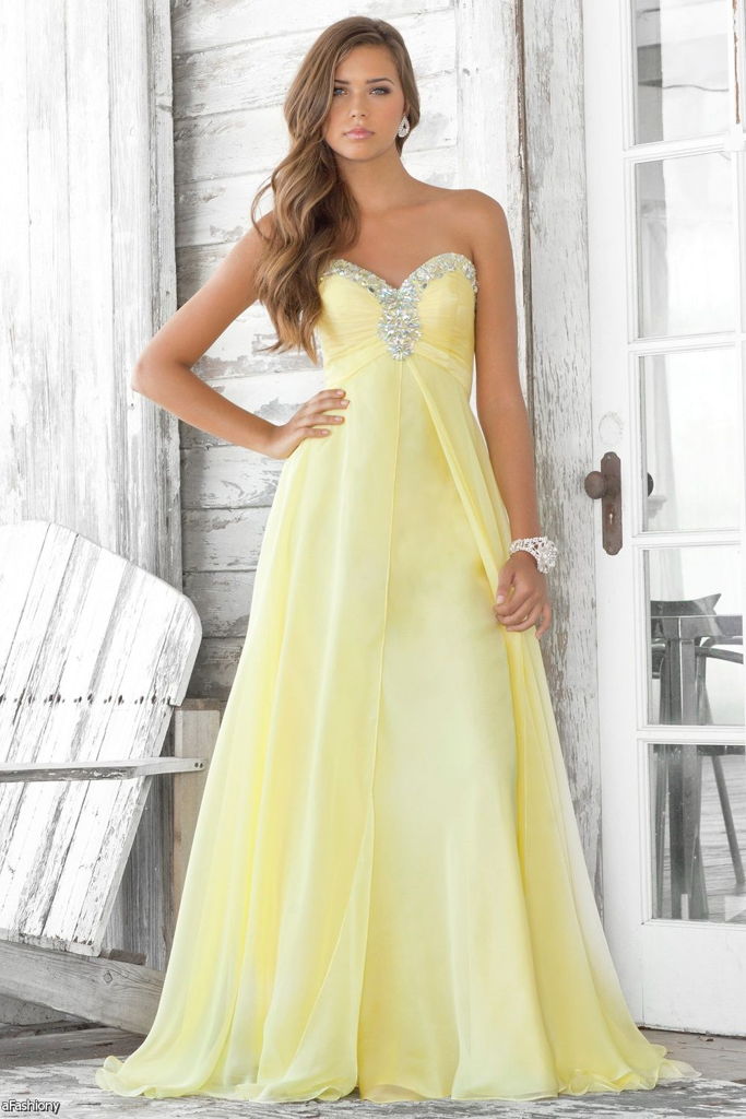 Bright Yellow Bridesmaid Dress - All About Wedding