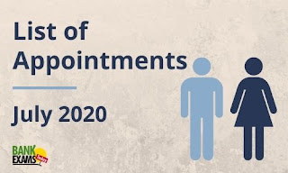 Appointments, Resignations and Brand Ambassador on 19th August 2020 Appointments, Resignations and Brand Ambassador on 19th August 2020