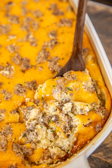 Sausage & Cream Cheese Grits Casserole - seriously delicious!! Can make ahead of time and freezer for a quick meal later! Sausage, cream cheese, grits, chicken broth, Velveeta, cheddar cheese, eggs, butter and milk. Took this to a potluck and it was gone in a flash. Everyone asked for the recipe! Great for breakfast, brunch, lunch or dinner. #casserole #freezermeal #sausage #breakfast Sausage & Cream Cheese Grits Casserole - seriously delicious!! Can make ahead of time and freezer for a quick meal later! Sausage, cream cheese, grits, chicken broth, Velveeta, cheddar cheese, eggs, butter and milk. Took this to a potluck and it was gone in a flash. Everyone asked for the recipe! Great for breakfast, brunch, lunch or dinner. #casserole #freezermeal #sausage #breakfast