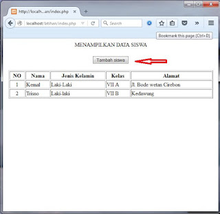 Cara membuat form input untuk Menambahkan data ke tabel di database menggunakan php dan html
