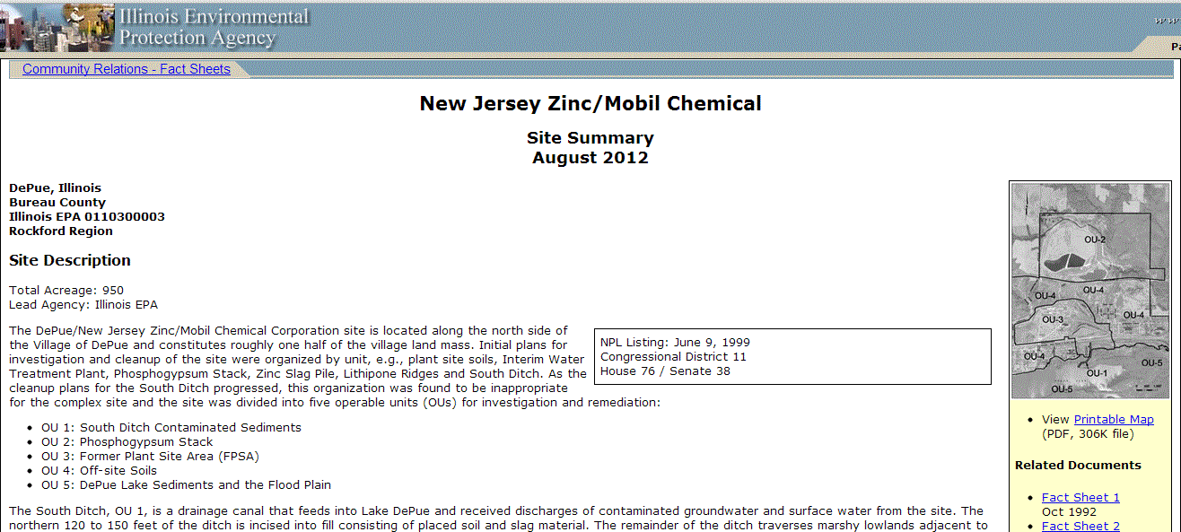 Wacky World of Waste The Village of DePue A Toxic Legacy Part 1