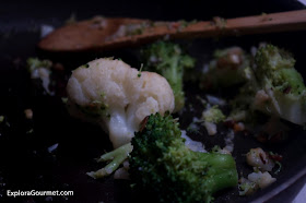 Brócoli y coliflor con romero y ajo