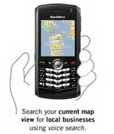 Mobile Google Maps with voice search on BlackBerry Pearl