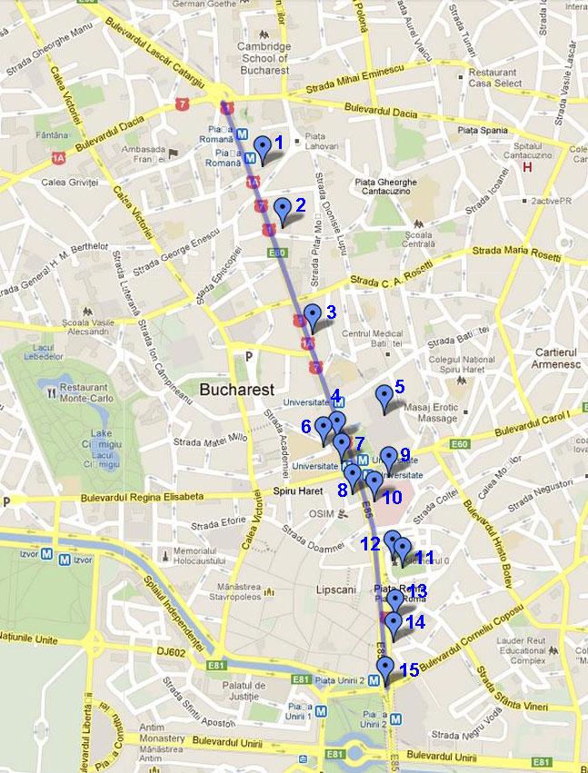 Bükreş Rehberi Yürüyüş Rotaları3 / Piata Romana Universitate