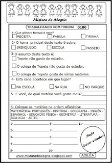 Atividade de volta às aulas- tirinha Atividade de volta às aulas- tirinha