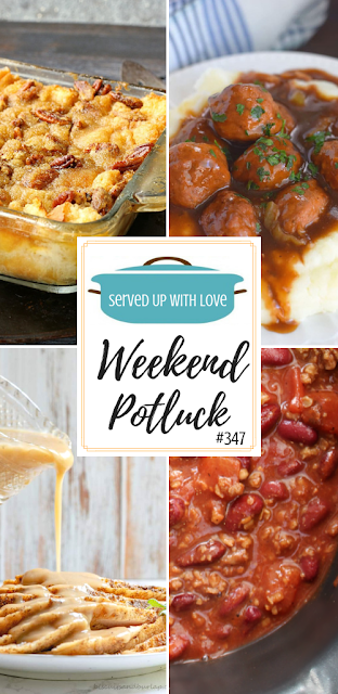 Weekend Potluck featured recipes include Pecan Pie Bread Pudding, Instant Pot Meatballs and Gravy, Slow Cooker Turkey Breast, Easy Crockpot Chili and so much more! 