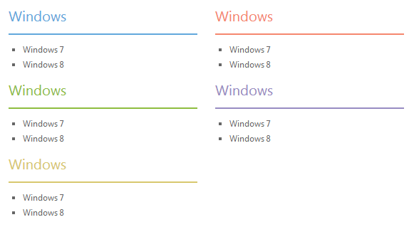 div box with title and ul and li - jQuery 2 DotNet