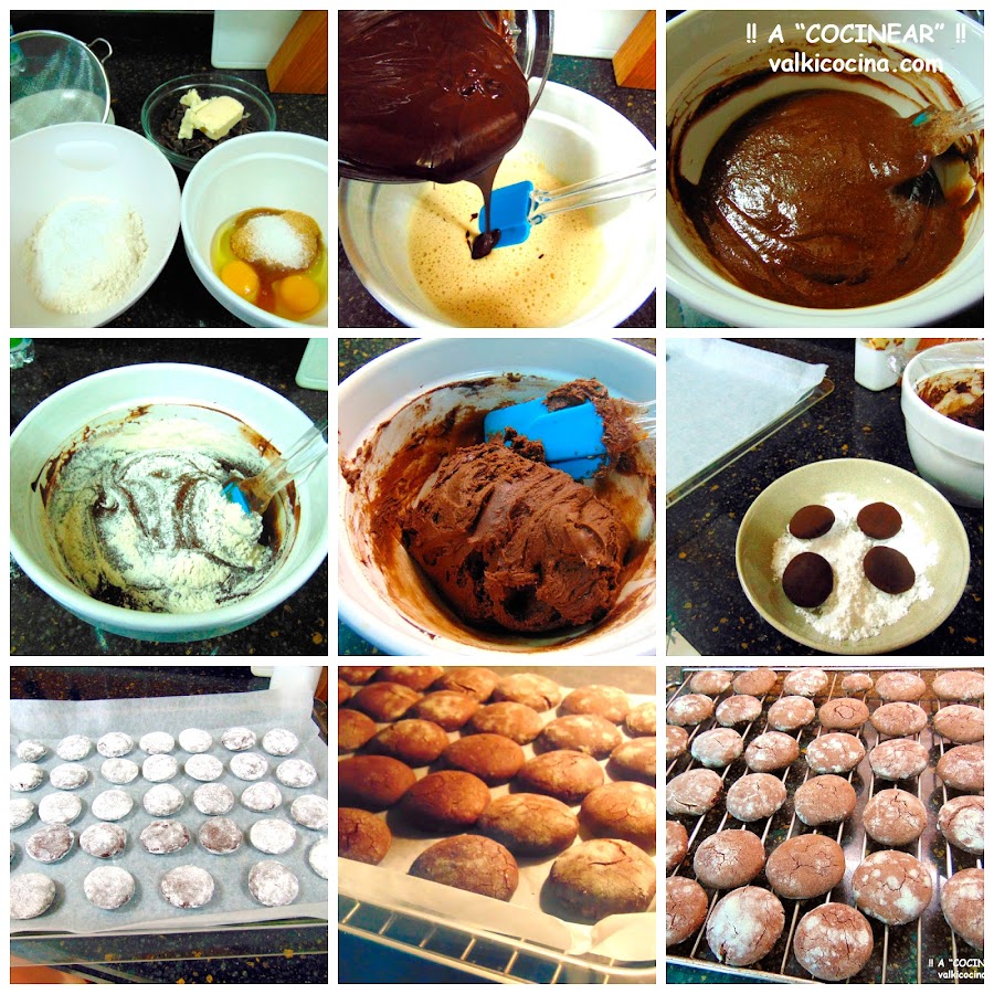 Galletas de chocolate craqueladas