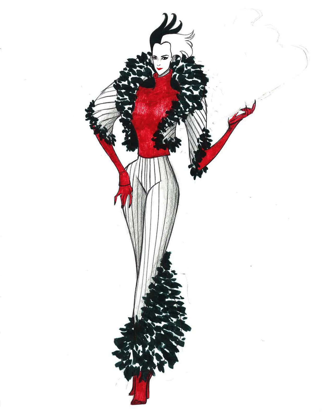 Chris Ables: Cruella De Vil Fashion Sketches