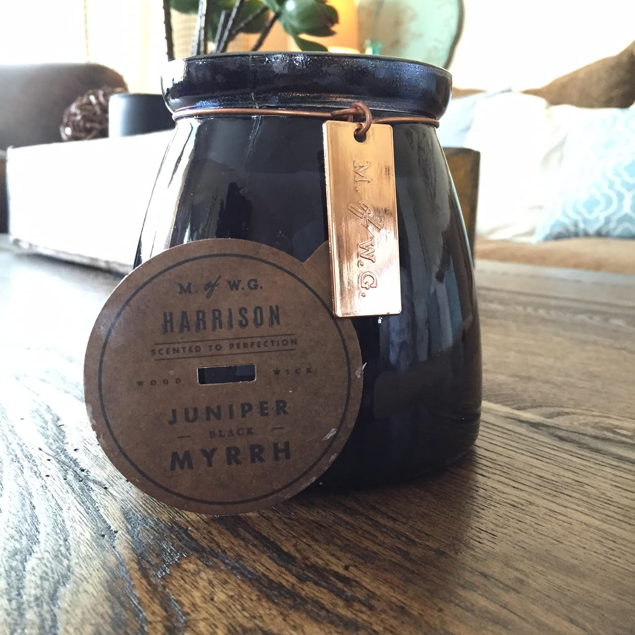 Life As The Mrs Friday Favorite Candle M Of W G Makers Wax Goods Harrison Juniper Black Myrrh It Smells Amazing And Has A Wood Wick Which Is Extra Neat To Me