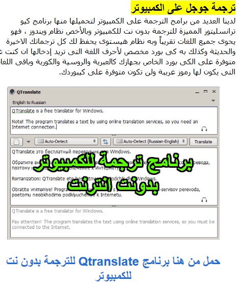 Google Translator for PC without Net