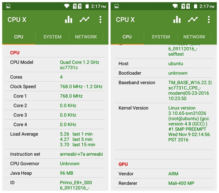 Primo E8+ Chipset GPU