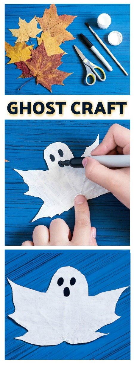 FUN KID PROJECT: Make ghost leaves (BOO-tiful Fall craft for kids)