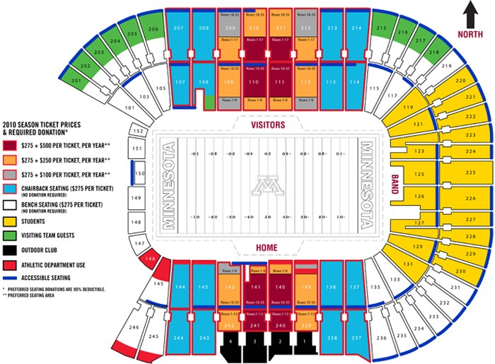 Gopher Football Seating Chart