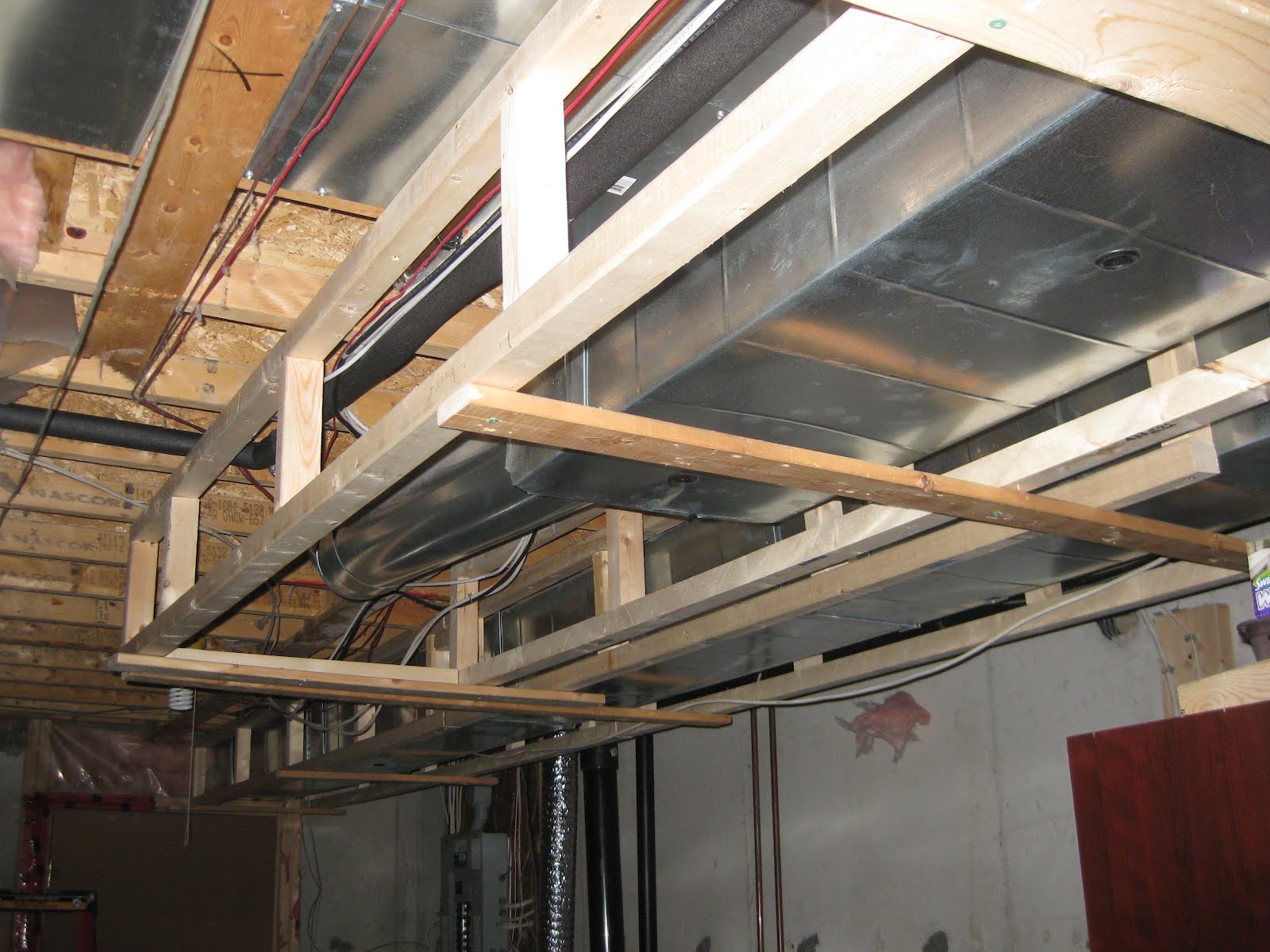Basement Project: March 27 - 28 Ductwork framing started