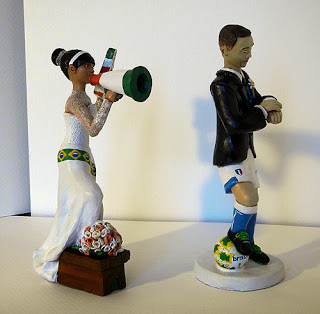 statuine sposi sportivi sposa fan cake topper personalizzati orme magiche