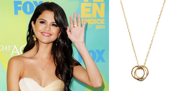 Selena Gomez Gold Circles Necklace