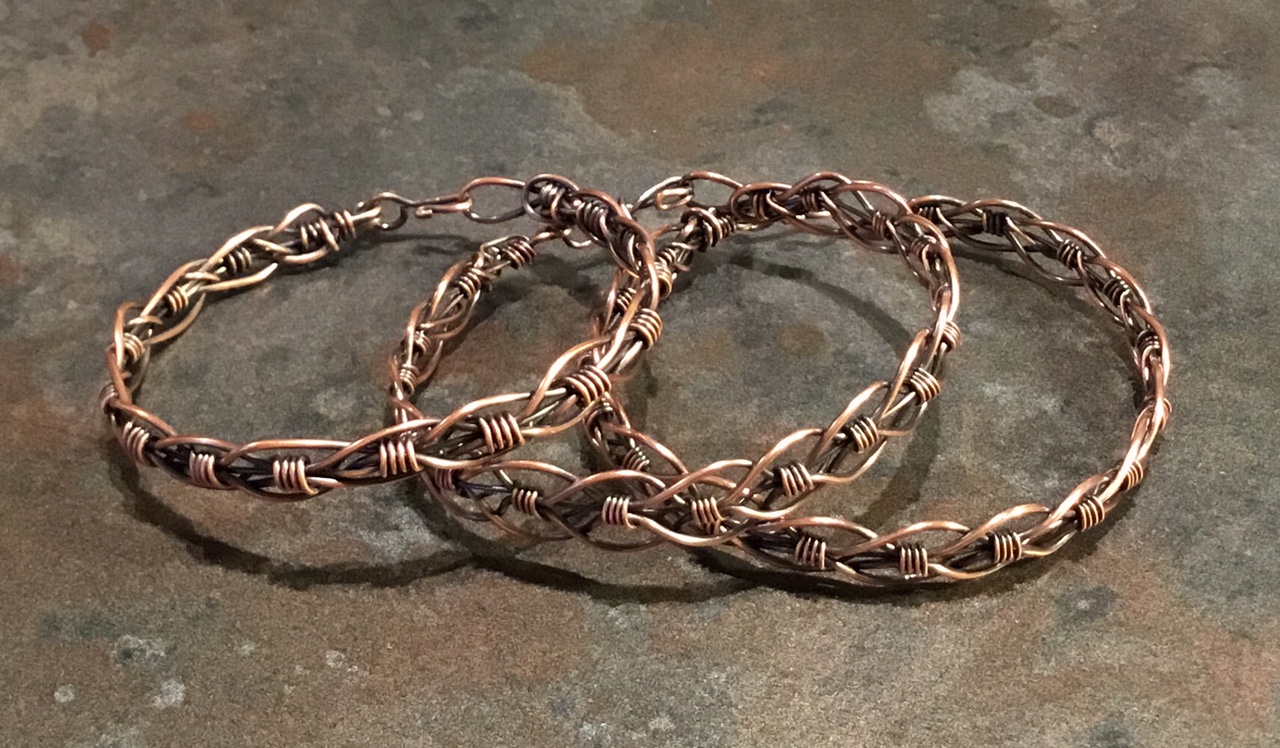 Simply Handcrafted Unisex Twisted Bracelets in Copper