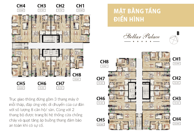 Mặt bằng tầng điển hình Stellar Palace Mặt bằng tầng điển hình Stellar Palace