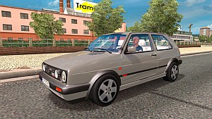 Volkswagen GTI car in traffic Volkswagen GTI car in traffic