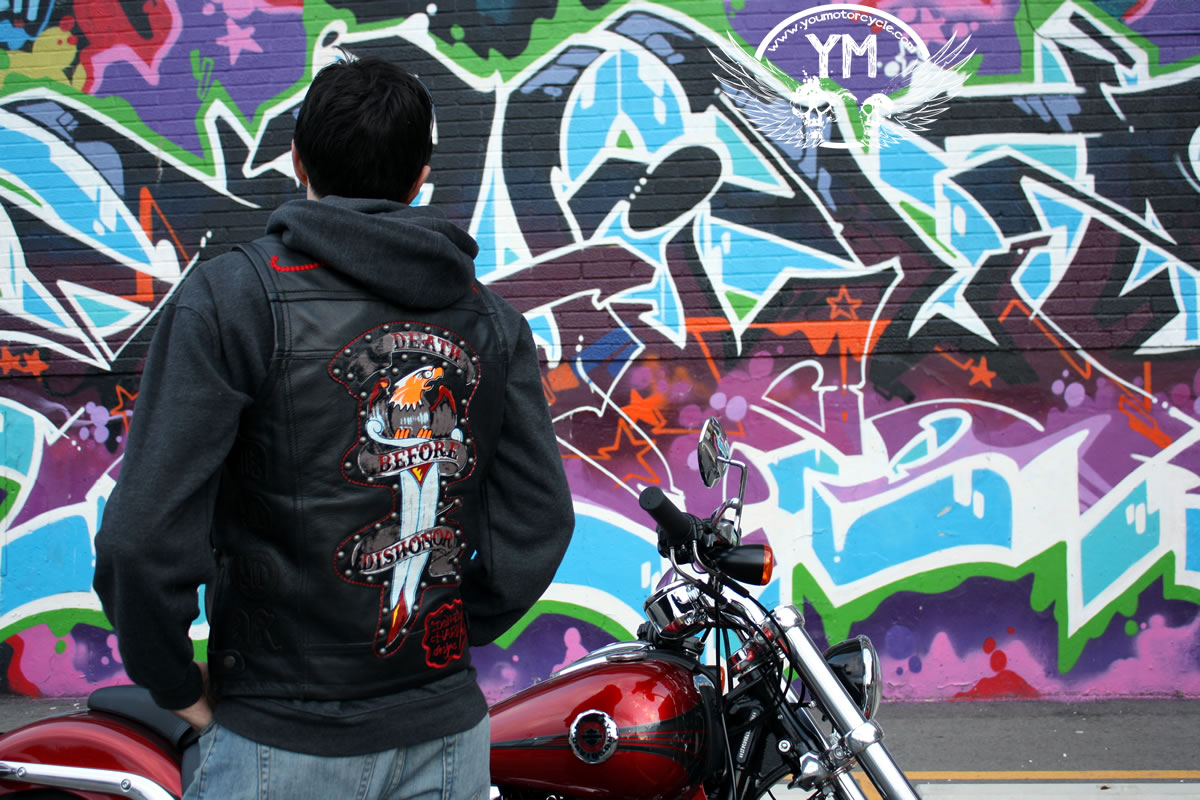 Ed Hardy Death Before Dishonor Motorcycle Vest Review Pic by YouMotorcycle.com