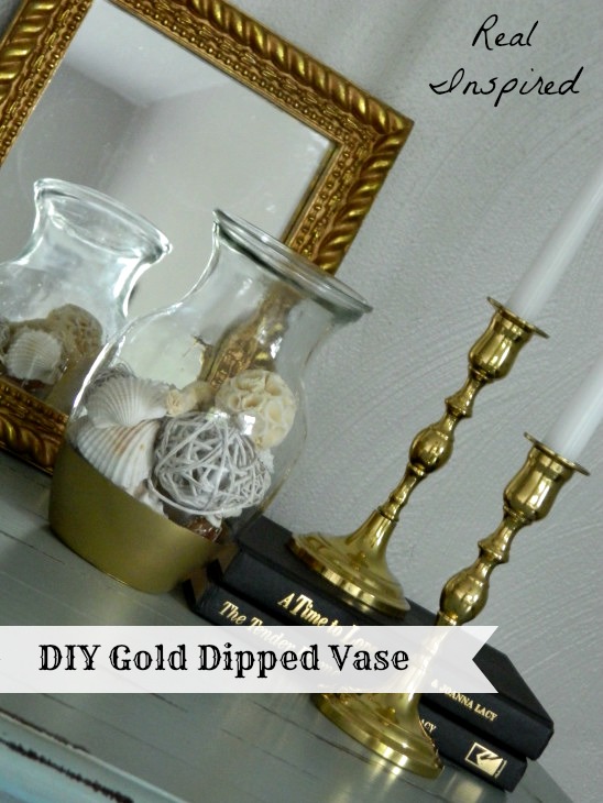 diy gold dipped vase