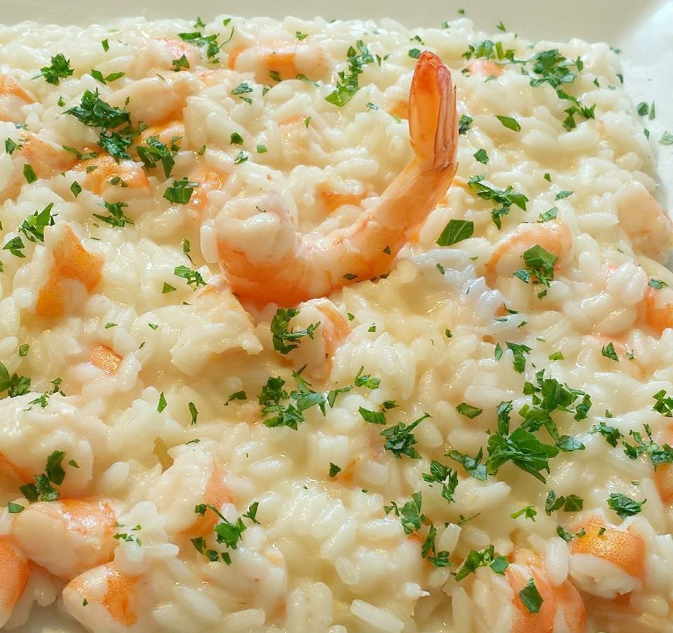 RISOTTO AL FUMETTO DI GAMBERI AROMATIZZATO AL TRAMINER Francesco Civino