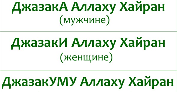 Открытки джазакаллаху хайран