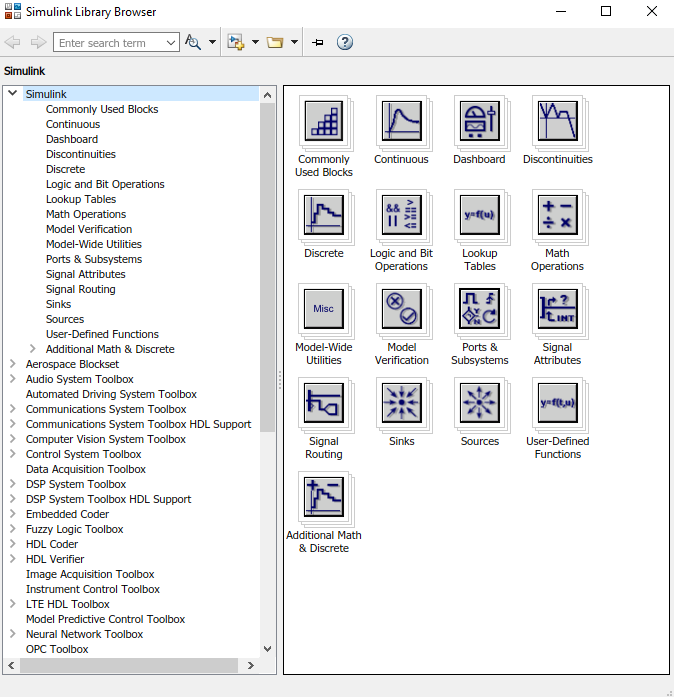 Usuarios MATLAB en español Simulink Library Browser