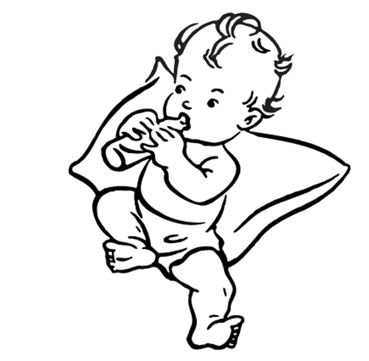 clipart baby black and white - photo #20