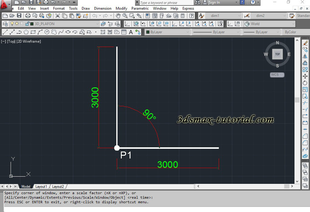 Cara membuat garis lurus sudut dengan derajat di autocad