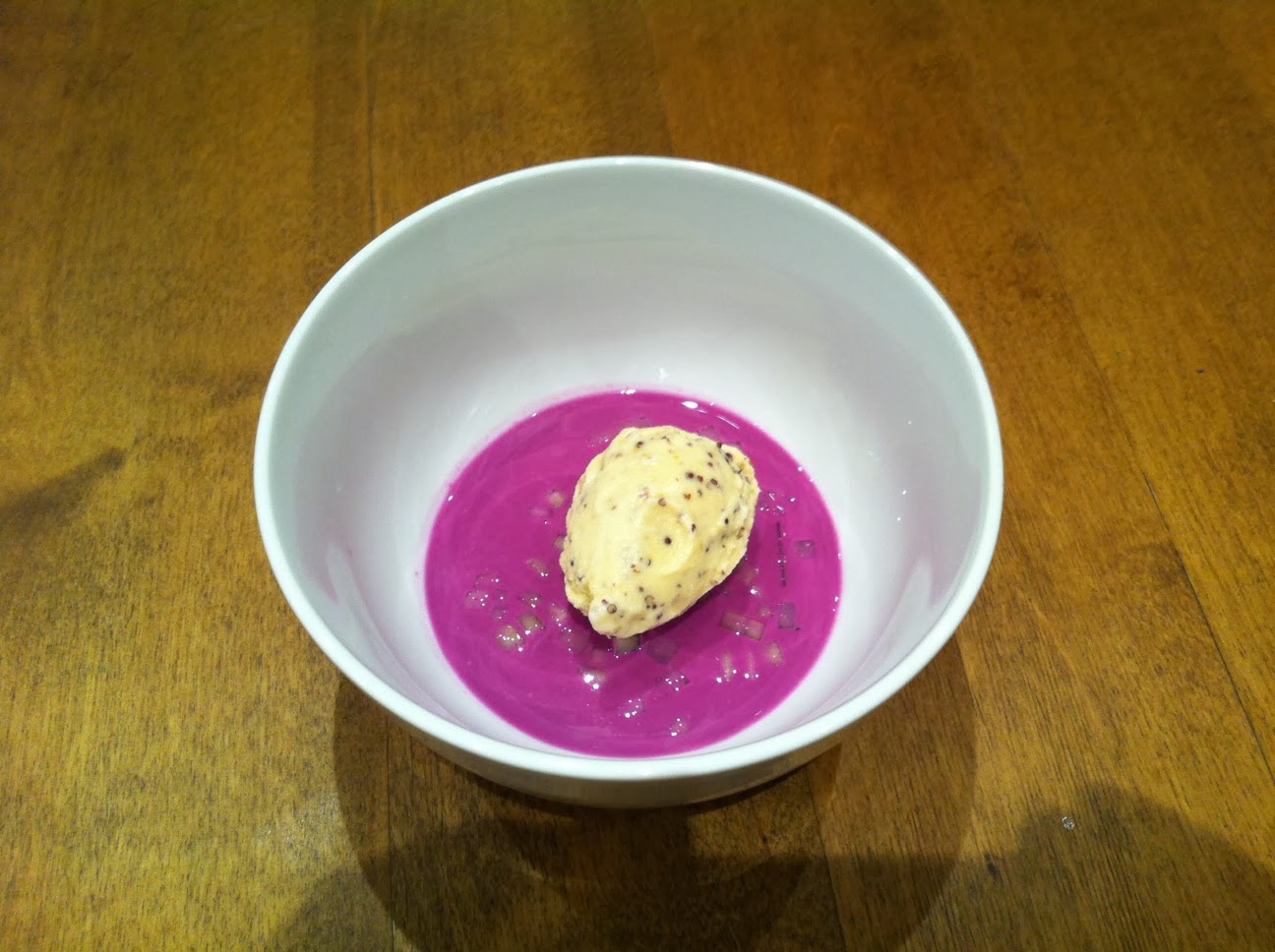 Morten goes Modernist Food from the Fat Duck Red Cabbage Gazpacho