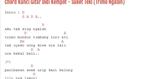 Chord Gitar Lagu Didi Kempot Suket Teki Chord Gitar Lagu Lagu Kenangan