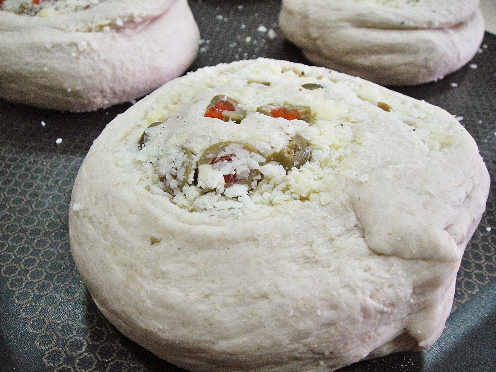 Maryam's Culinary Wonders 741. Olive Cheese Bread Buns