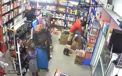c CCTV footage shows woman and her little children stealing at a supermarket in Abuja