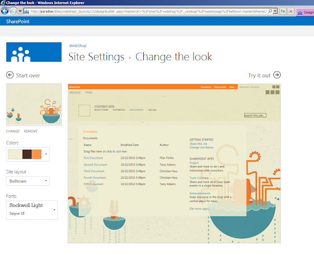 SharePoint 2013 Preview - Look and Feel Settings