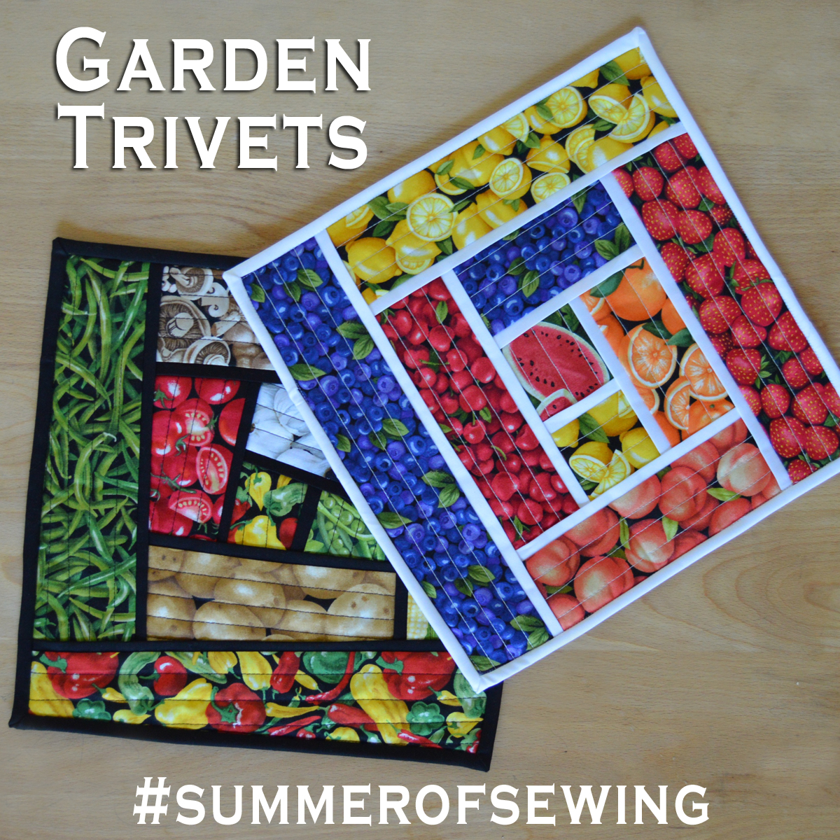 Inspired by Fabric Summer of Sewing Garden Trivets