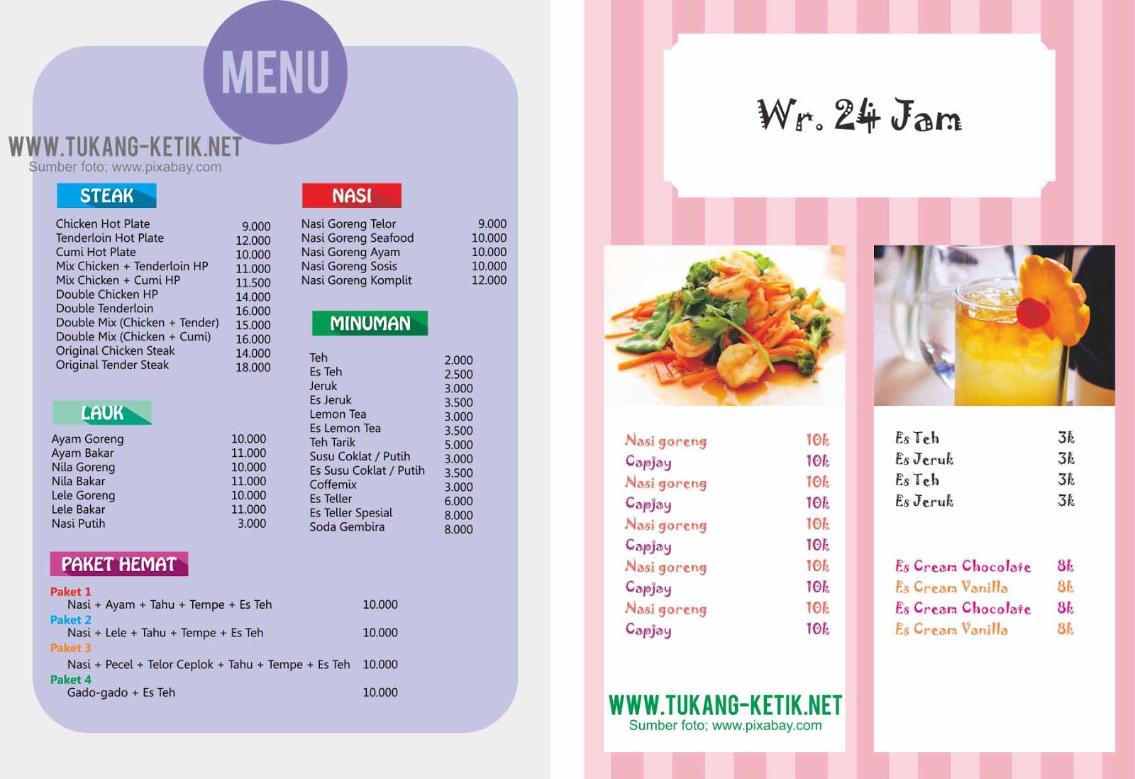 Cara Membuat Daftar Menu Makanan Di Excel Imagesee Riset
