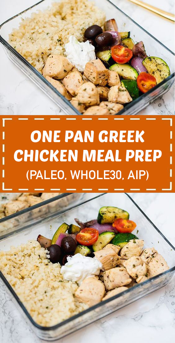 One Pan Greek Chicken Meal Prep (Paleo, Whole30, Keto, AIP) One Pan Greek Chicken Meal Prep (Paleo, Whole30, Keto, AIP)