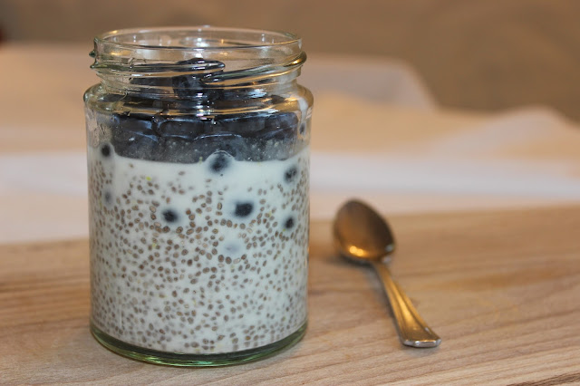 lemon coconut and blueberry chia pudding