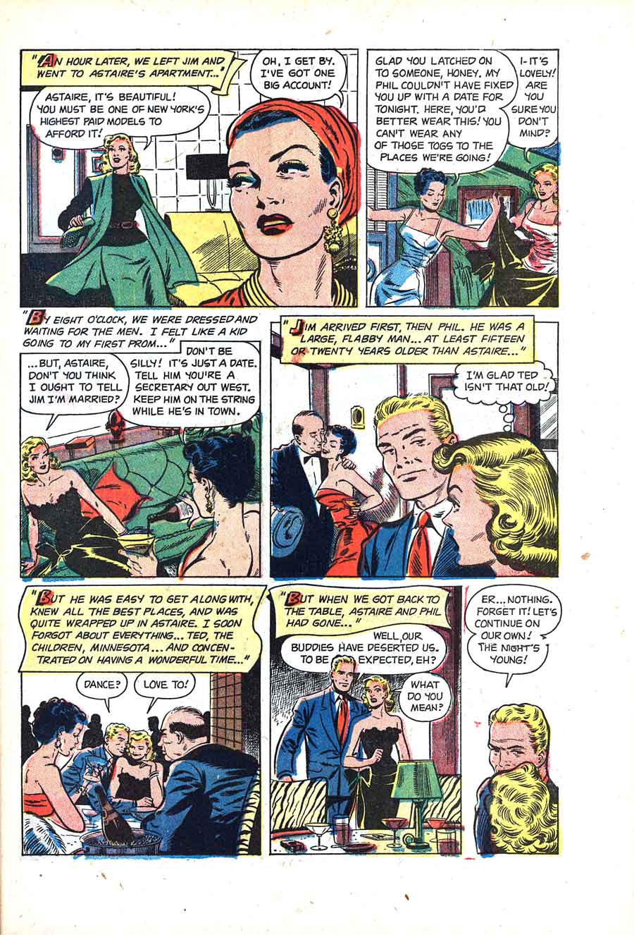 Pictorial Romances #21 st. john golden age 1950s romance comic book page art by Matt Baker
